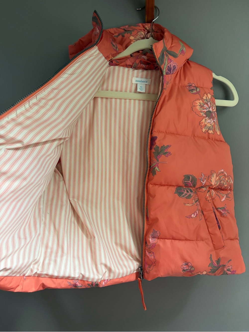 Sundance hooded orange vest Urban Blooms Small EUC - Picture 6 of 8